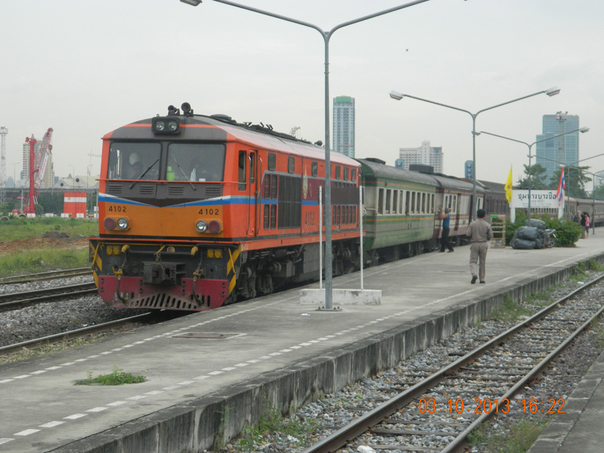 Southern bound train at Bang Sue Railway Station, Bangkok