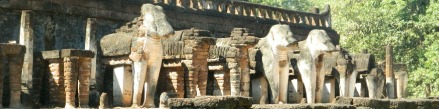 Elephant sculptures at Wat Chang Lom, Si Satchanalai Historical Park